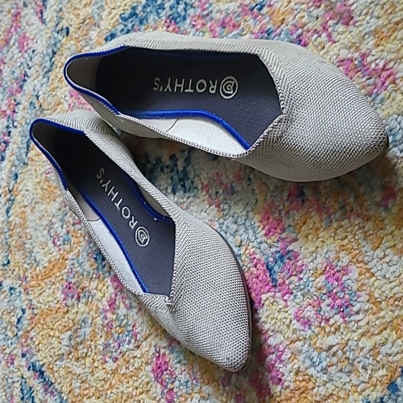 Rothy's The Point Light Gray Ballet Flats Size 9 - Picture 1 of 9